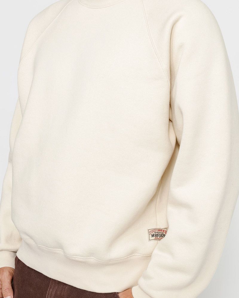 STUSSY FLEECE RAGLAN CREW Beige | STUSSY-56225