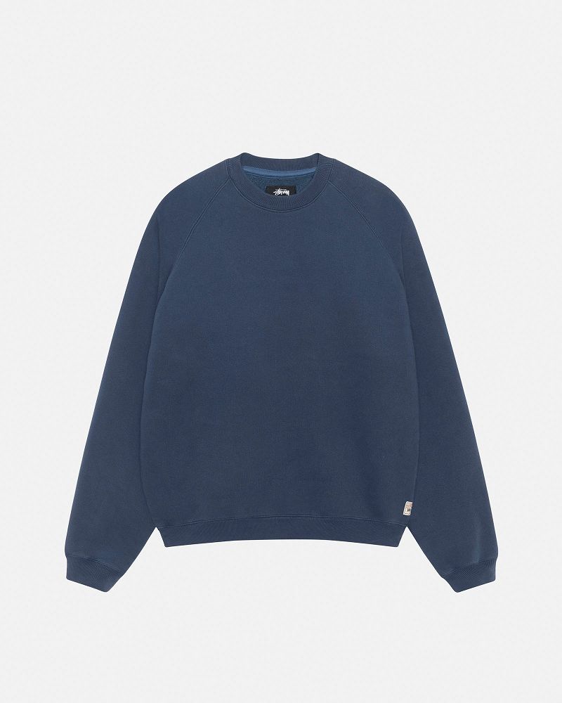 STUSSY FLEECE RAGLAN CREW Bleu Marine | STUSSY-56226