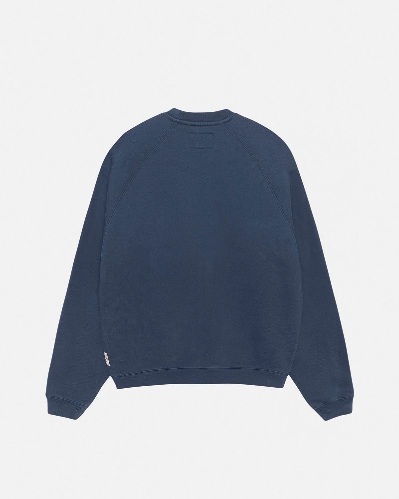 STUSSY FLEECE RAGLAN CREW Bleu Marine | STUSSY-56226