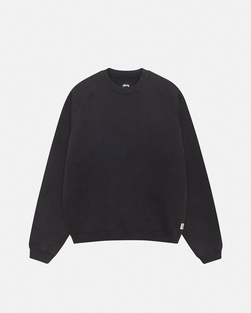 STUSSY FLEECE RAGLAN CREW Noir | STUSSY-56223