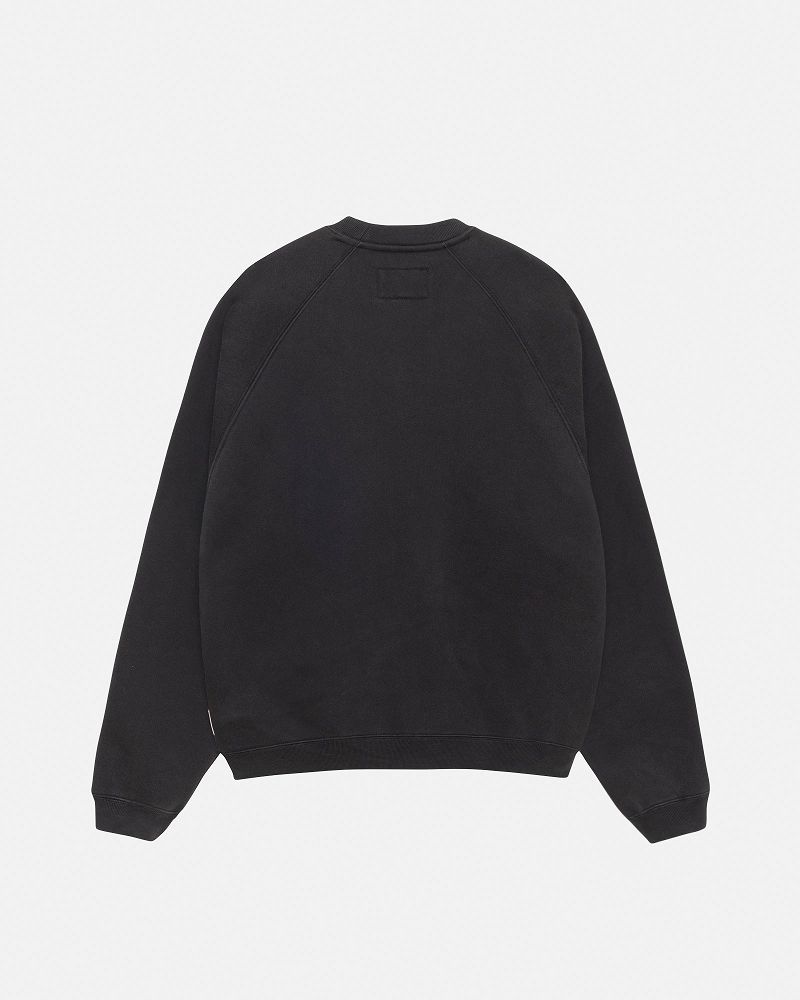 STUSSY FLEECE RAGLAN CREW Noir | STUSSY-56223