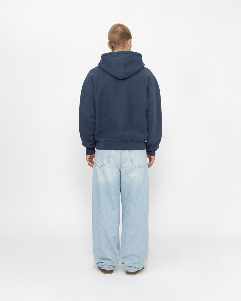 STUSSY FLEECE RAGLAN HOODIE Bleu Marine | STUSSY-56284