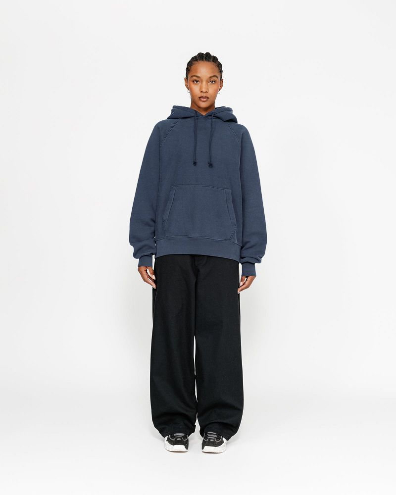 STUSSY FLEECE RAGLAN HOODIE Bleu Marine | STUSSY-56284