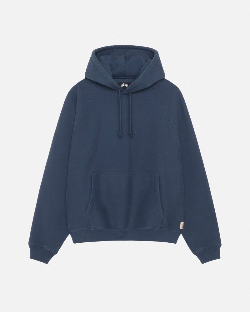STUSSY FLEECE RAGLAN HOODIE Bleu Marine | STUSSY-56284
