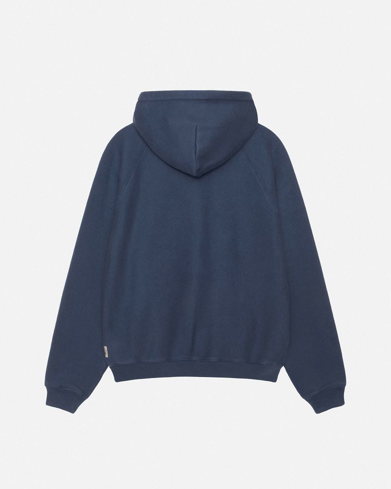 STUSSY FLEECE RAGLAN HOODIE Bleu Marine | STUSSY-56284