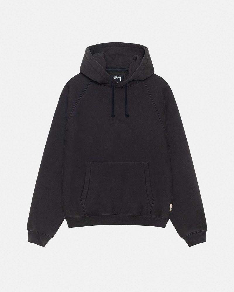 STUSSY FLEECE RAGLAN HOODIE Noir | STUSSY-56281