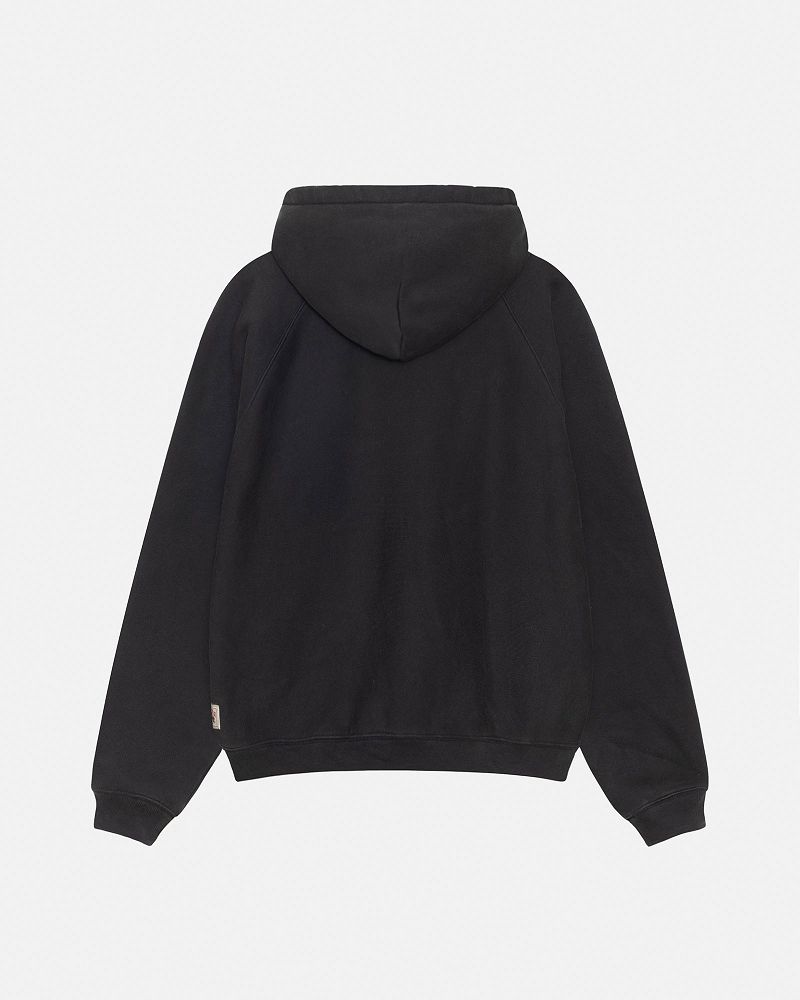 STUSSY FLEECE RAGLAN HOODIE Noir | STUSSY-56281