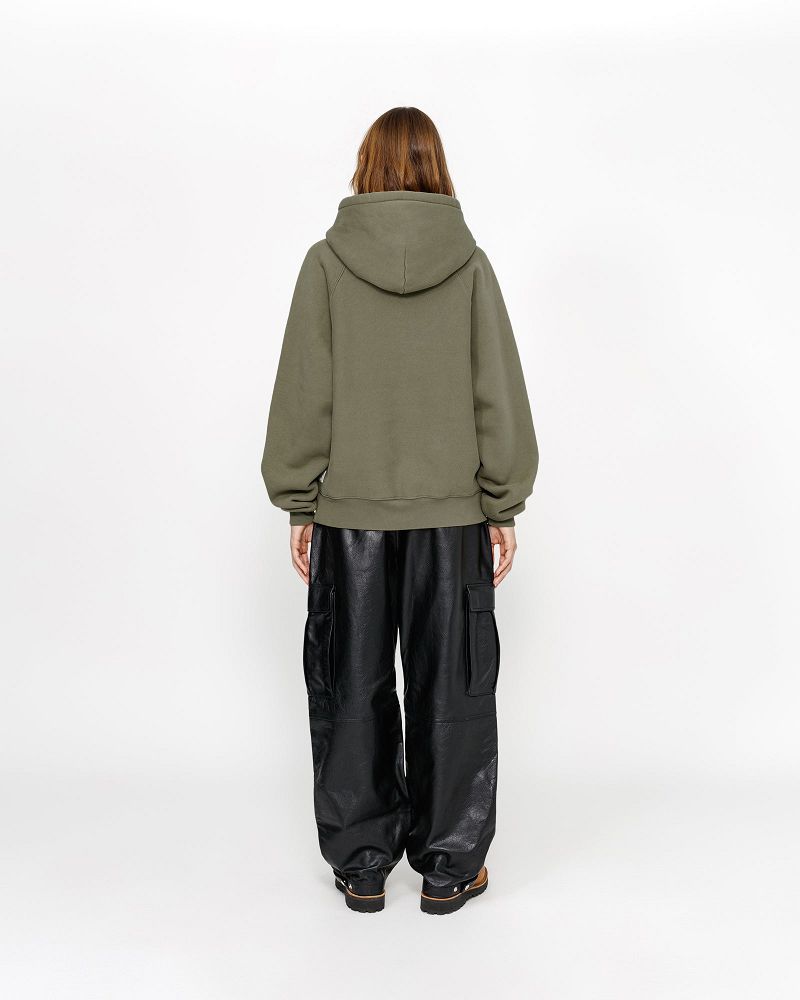 STUSSY FLEECE RAGLAN HOODIE Vert Olive | STUSSY-56285