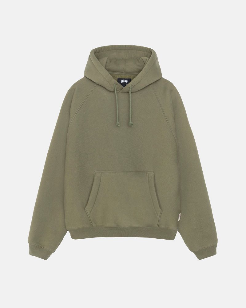STUSSY FLEECE RAGLAN HOODIE Vert Olive | STUSSY-56285