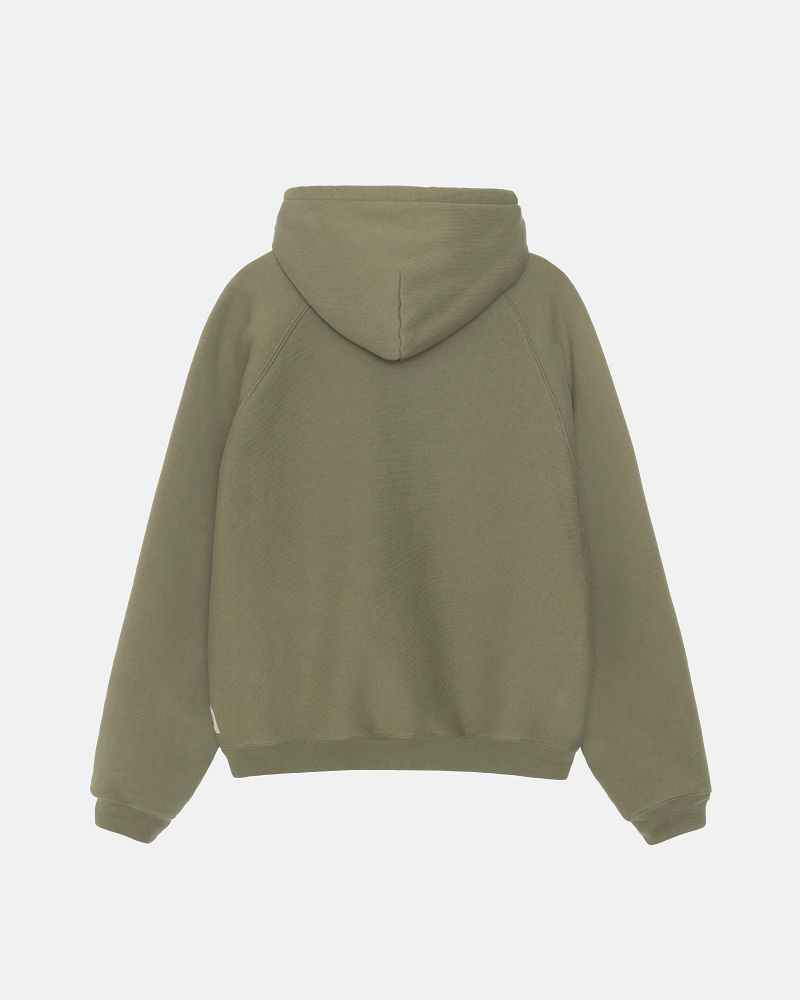 STUSSY FLEECE RAGLAN HOODIE Vert Olive | STUSSY-56285