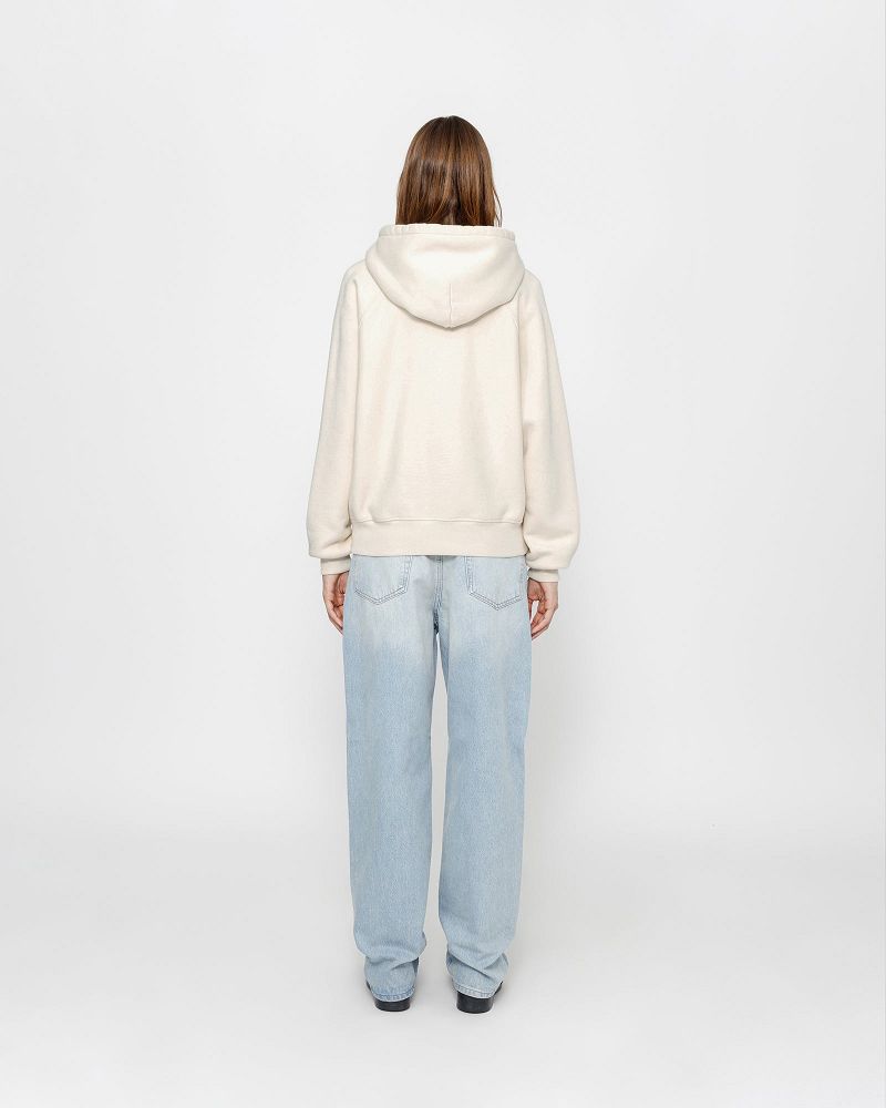 STUSSY FLEECE RAGLAN ZIP HOODIE Beige | STUSSY-56289