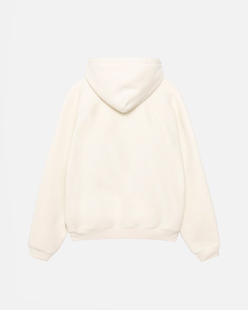 STUSSY FLEECE RAGLAN ZIP HOODIE Beige | STUSSY-56289