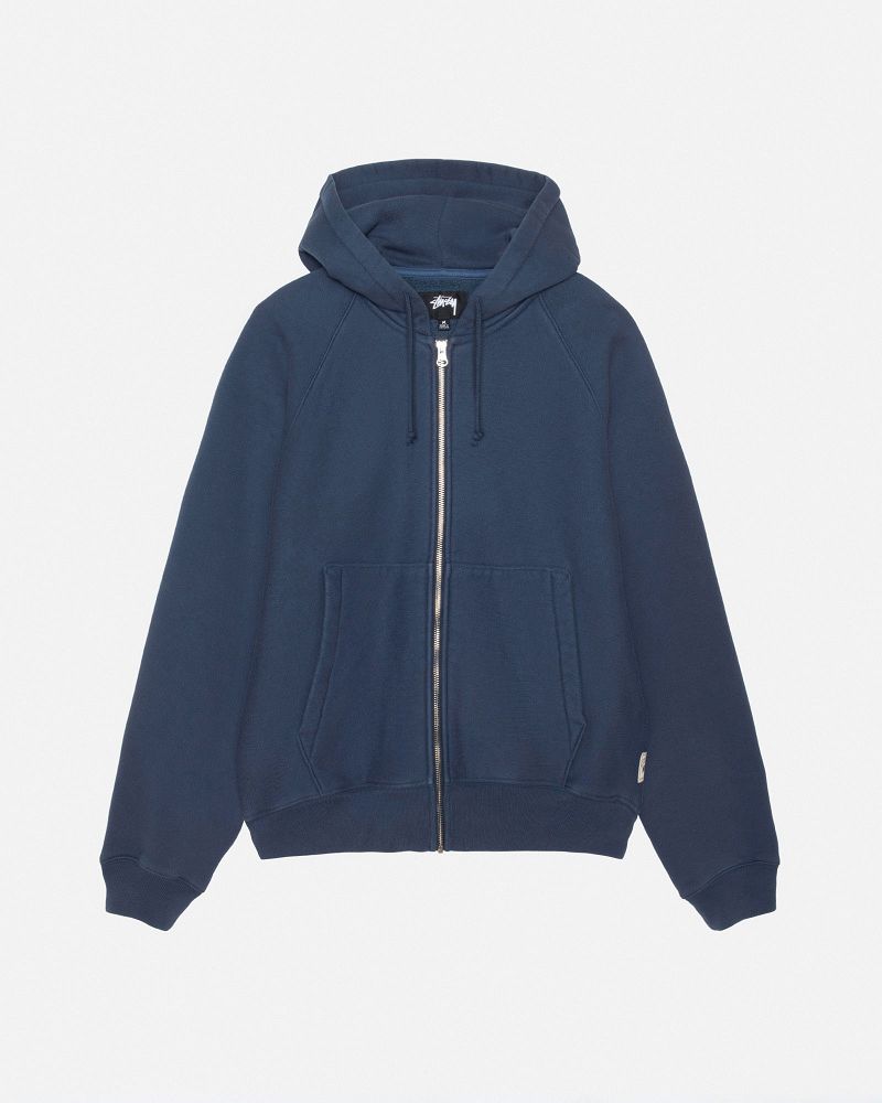 STUSSY FLEECE RAGLAN ZIP HOODIE Bleu Marine | STUSSY-56290
