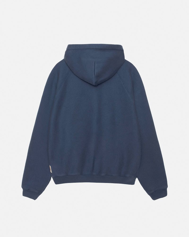 STUSSY FLEECE RAGLAN ZIP HOODIE Bleu Marine | STUSSY-56290