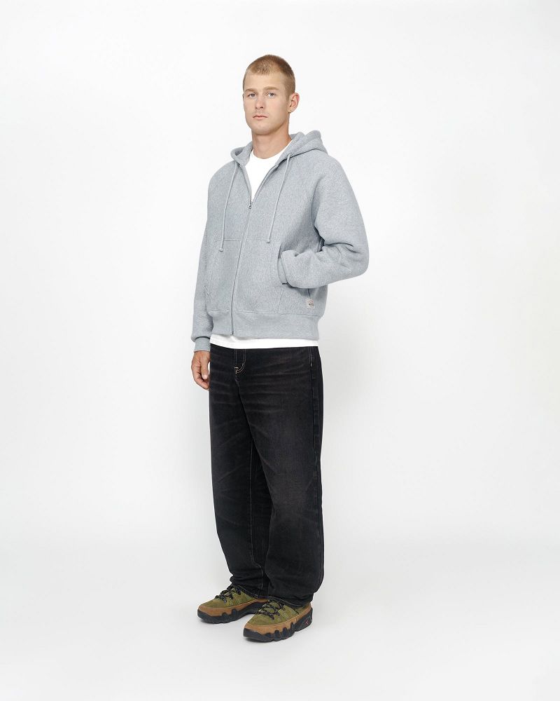 STUSSY FLEECE RAGLAN ZIP HOODIE Grise | STUSSY-56288