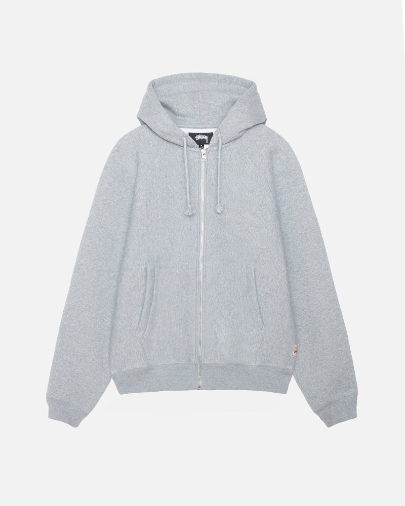 STUSSY FLEECE RAGLAN ZIP HOODIE Grise | STUSSY-56288