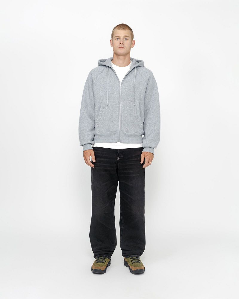 STUSSY FLEECE RAGLAN ZIP HOODIE Grise | STUSSY-56288