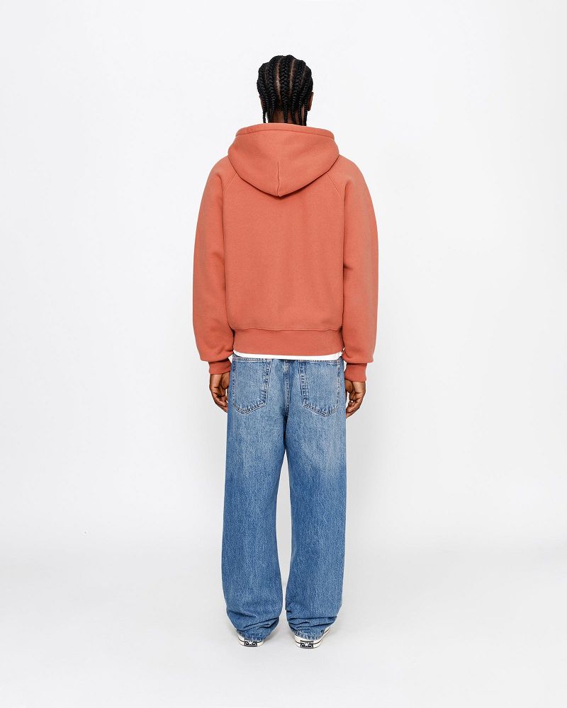 STUSSY FLEECE RAGLAN ZIP HOODIE Rouge Foncé | STUSSY-56292