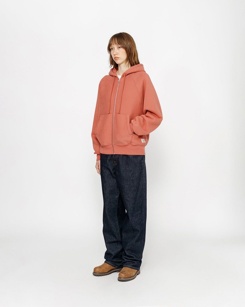 STUSSY FLEECE RAGLAN ZIP HOODIE Rouge Foncé | STUSSY-56292