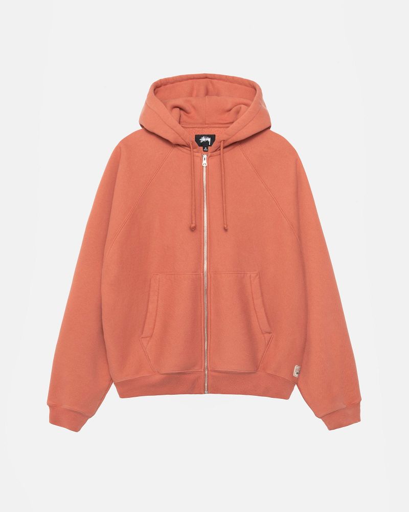 STUSSY FLEECE RAGLAN ZIP HOODIE Rouge Foncé | STUSSY-56292