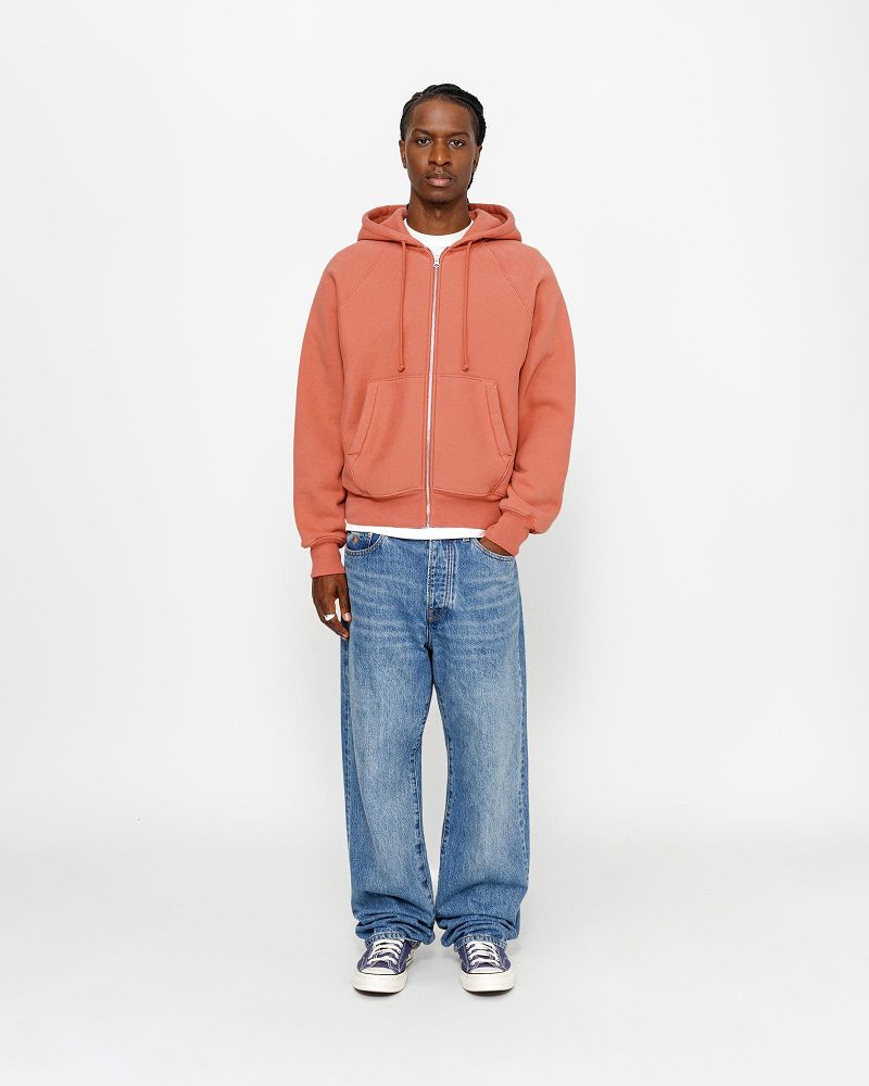 STUSSY FLEECE RAGLAN ZIP HOODIE Rouge Foncé | STUSSY-56292