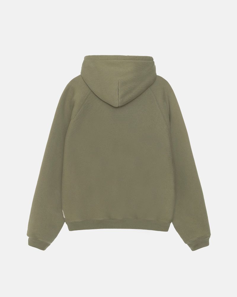 STUSSY FLEECE RAGLAN ZIP HOODIE Vert Olive | STUSSY-56291