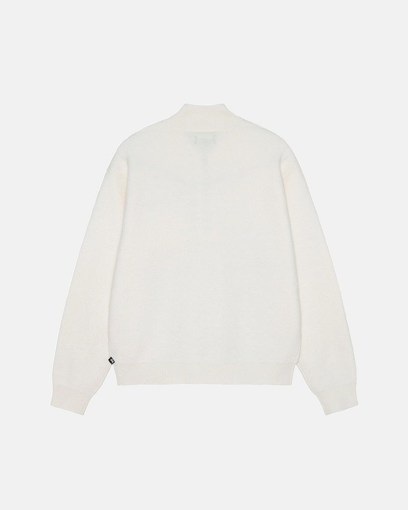 STUSSY HALF ZIP MOCK NECK SWEATER Blanche | STUSSY-56180