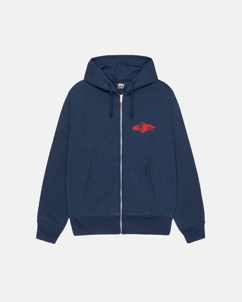 STUSSY HYPNOS ZIP HOODIE Bleu Marine | STUSSY-55824