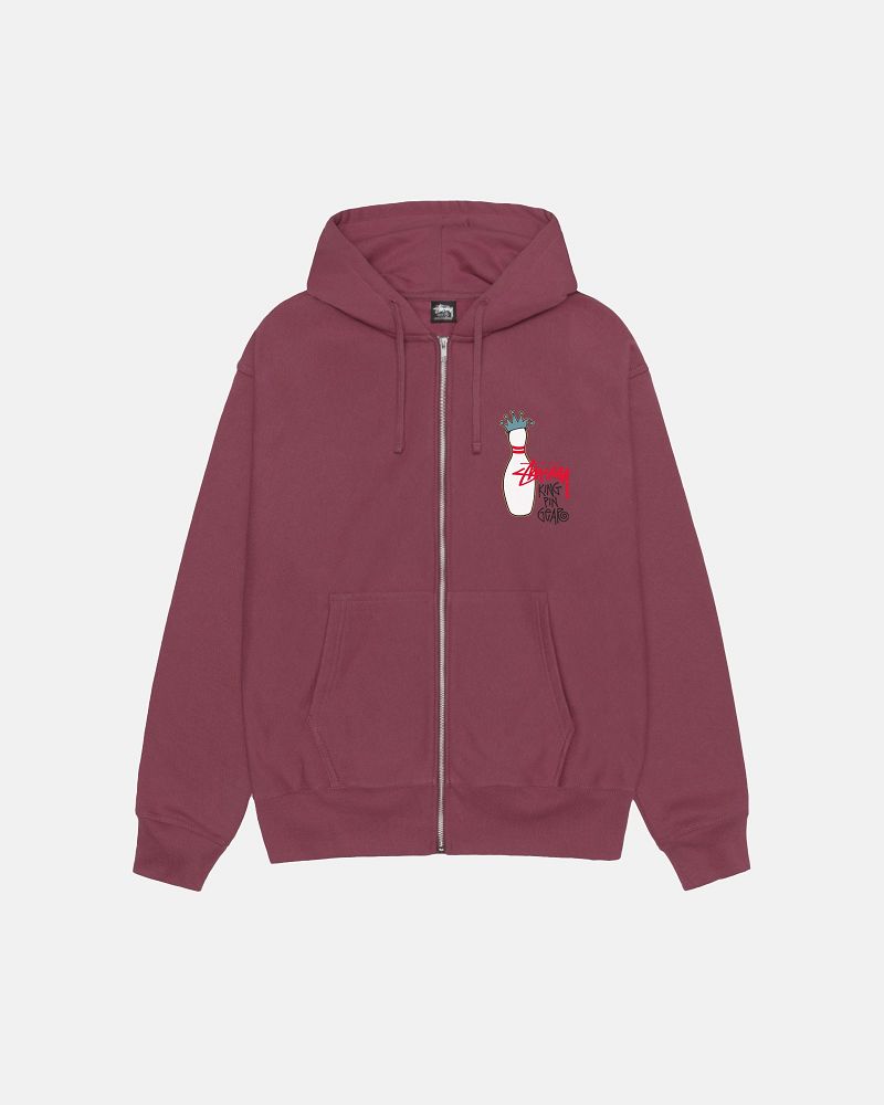 STUSSY KINGPIN ZIP HOODIE Bordeaux | STUSSY-56235