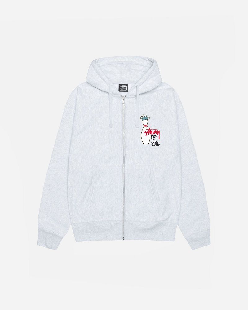STUSSY KINGPIN ZIP HOODIE Grise | STUSSY-56234