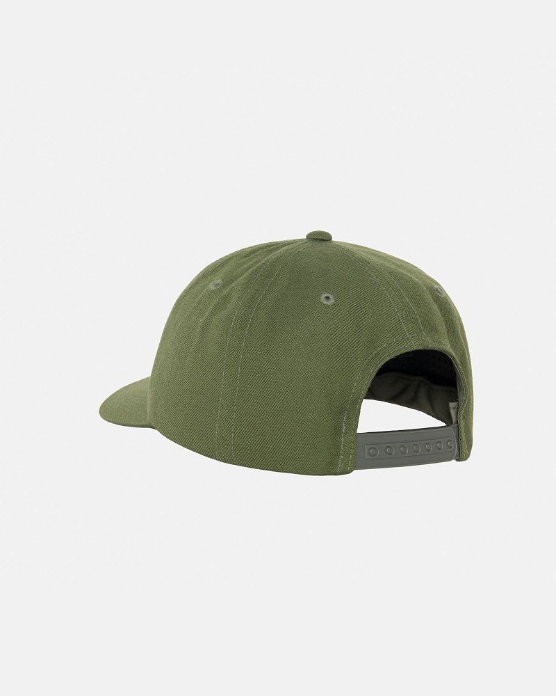 STUSSY LOW PROFILE BENT CROWN SNAPBACK Vert | STUSSY-55986