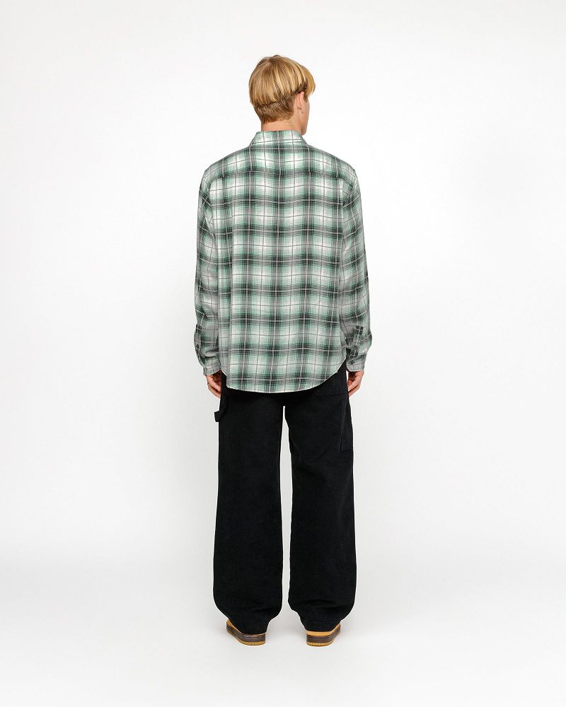 STUSSY MATTHEW SHIRT LG PRINTED PLAID Vert | STUSSY-56159