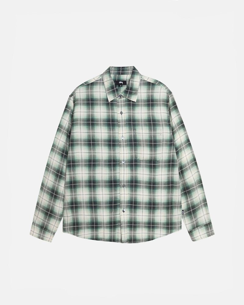STUSSY MATTHEW SHIRT LG PRINTED PLAID Vert | STUSSY-56159