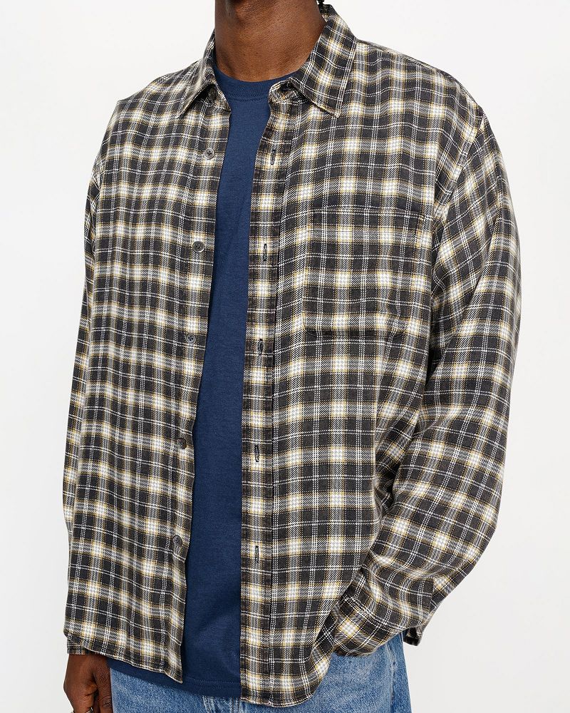 STUSSY MATTHEW SHIRT PRINTED PLAID Noir | STUSSY-56161