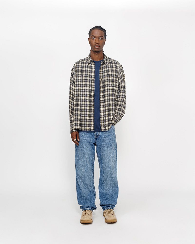 STUSSY MATTHEW SHIRT PRINTED PLAID Noir | STUSSY-56161