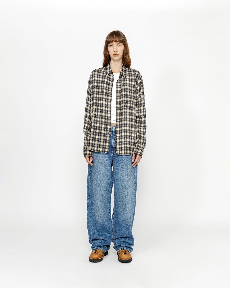 STUSSY MATTHEW SHIRT PRINTED PLAID Noir | STUSSY-56161