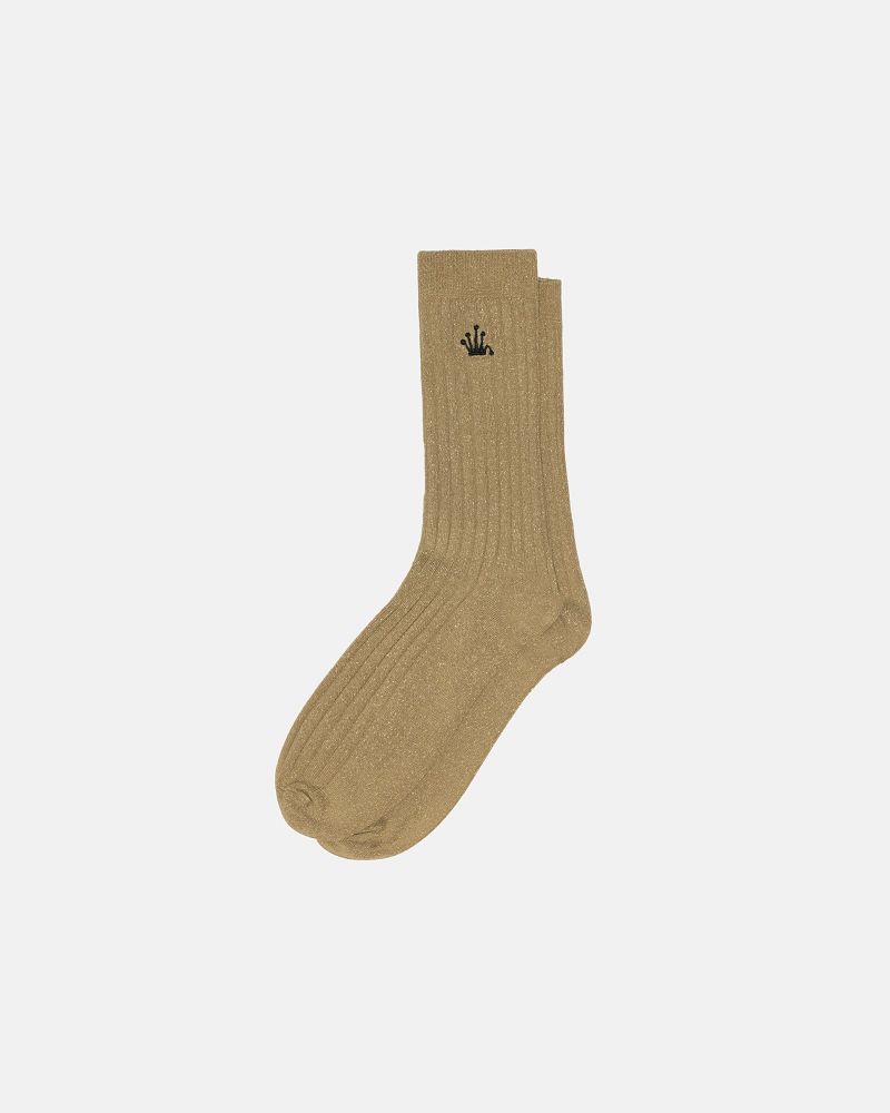 STUSSY METALLIC CROWN DRESS SOCK Metal Doré | STUSSY-55901