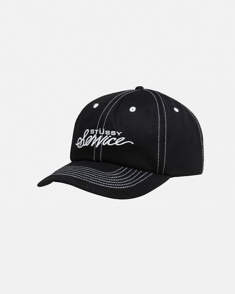 STUSSY MID-DEPTH SERVICE STRAPBACK Noir | STUSSY-56000