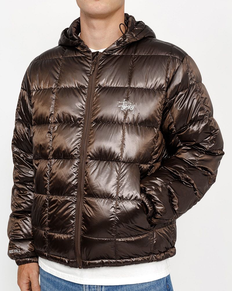 STUSSY MIDWEIGHT HOODED PUFFER Marron | STUSSY-56361