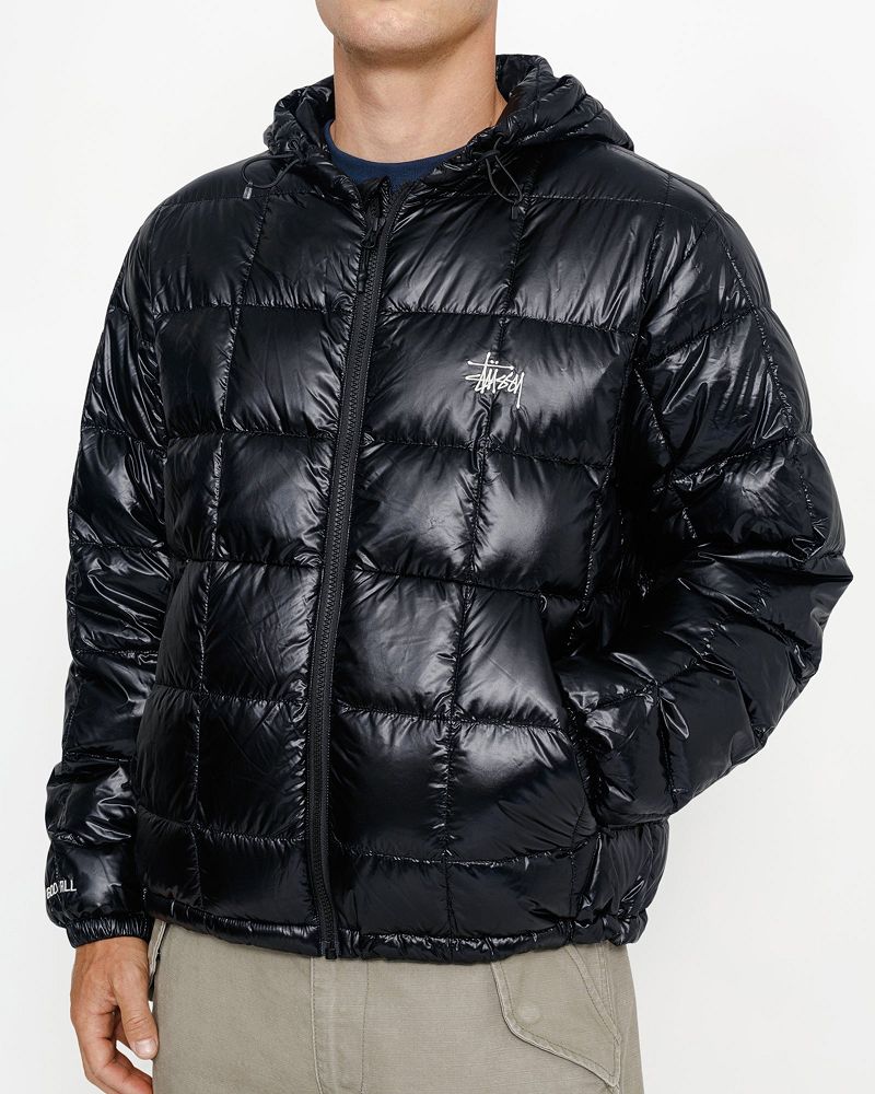 STUSSY MIDWEIGHT HOODED PUFFER Noir | STUSSY-56359