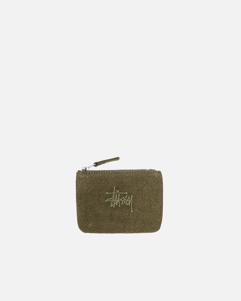 STUSSY NEEDLE PUNCH COIN POUCH Vert Olive | STUSSY-55886