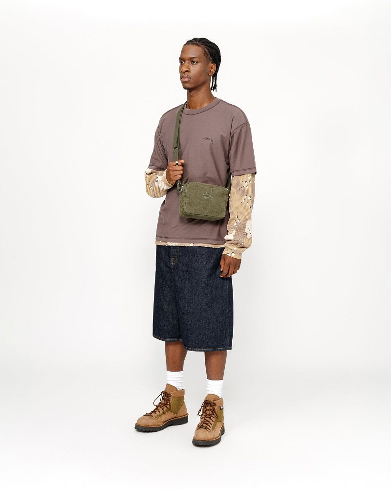 STUSSY NEEDLE PUNCH SIDE POUCH Vert Olive | STUSSY-55887