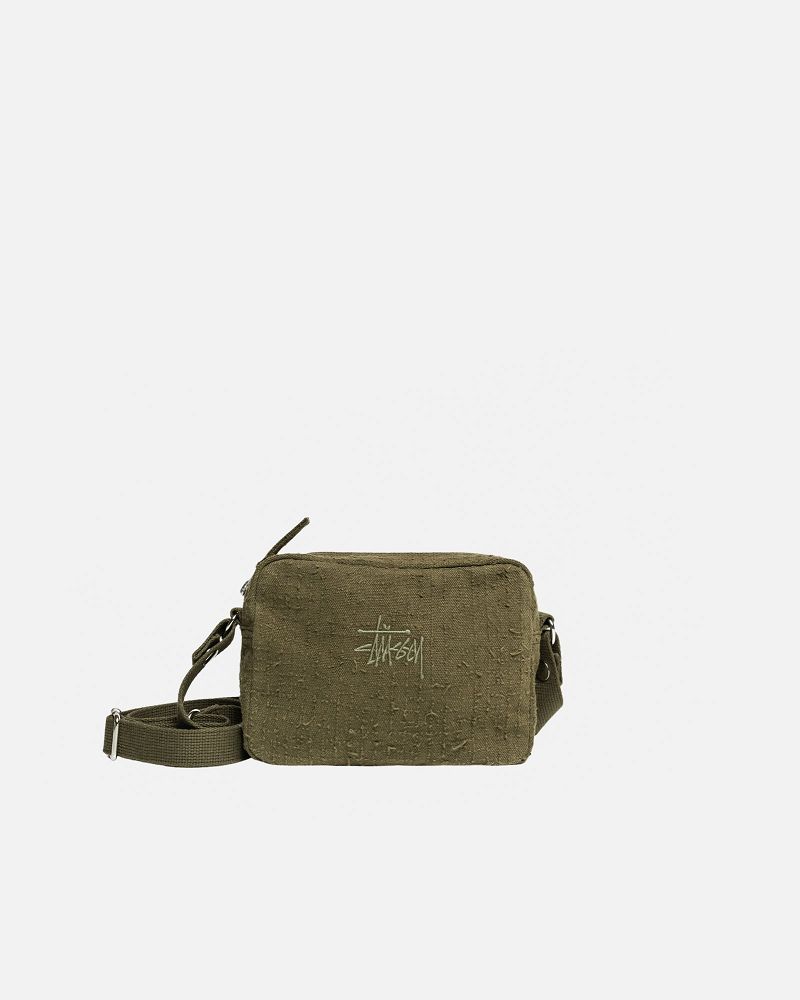 STUSSY NEEDLE PUNCH SIDE POUCH Vert Olive | STUSSY-55887