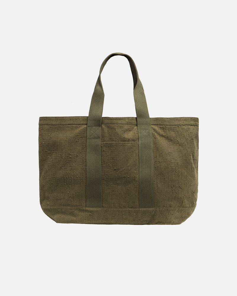 STUSSY NEEDLE PUNCH XL TOTE BAG Vert Olive | STUSSY-55889