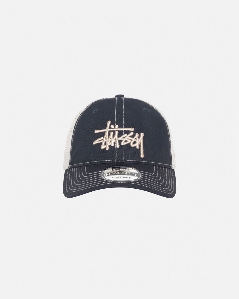STUSSY NEW ERA 9TWENTY BASIC TRUCKER Bleu Marine | STUSSY-55960