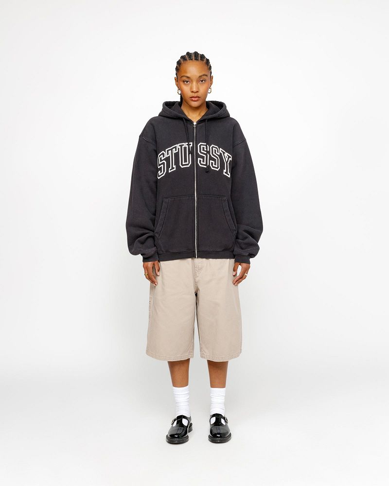 STUSSY OUTLINE ZIP HOODIE Noir | STUSSY-56278