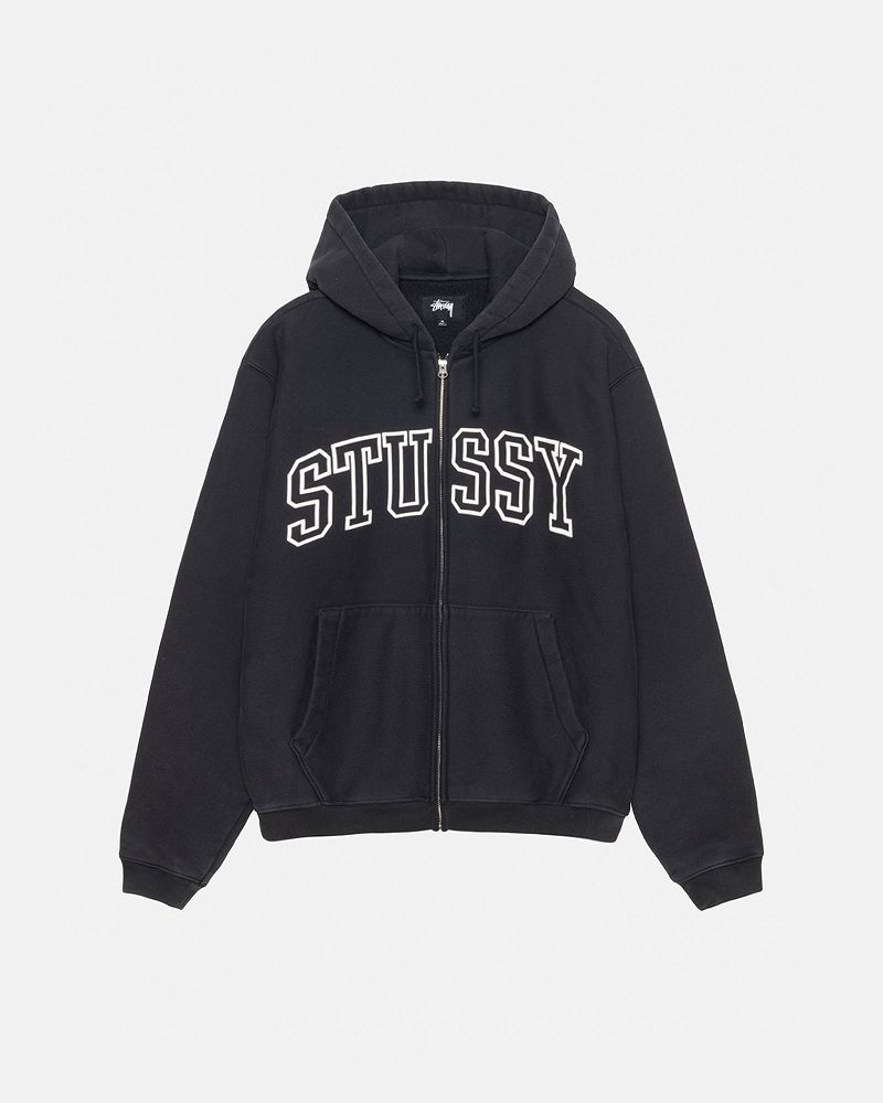 STUSSY OUTLINE ZIP HOODIE Noir | STUSSY-56278
