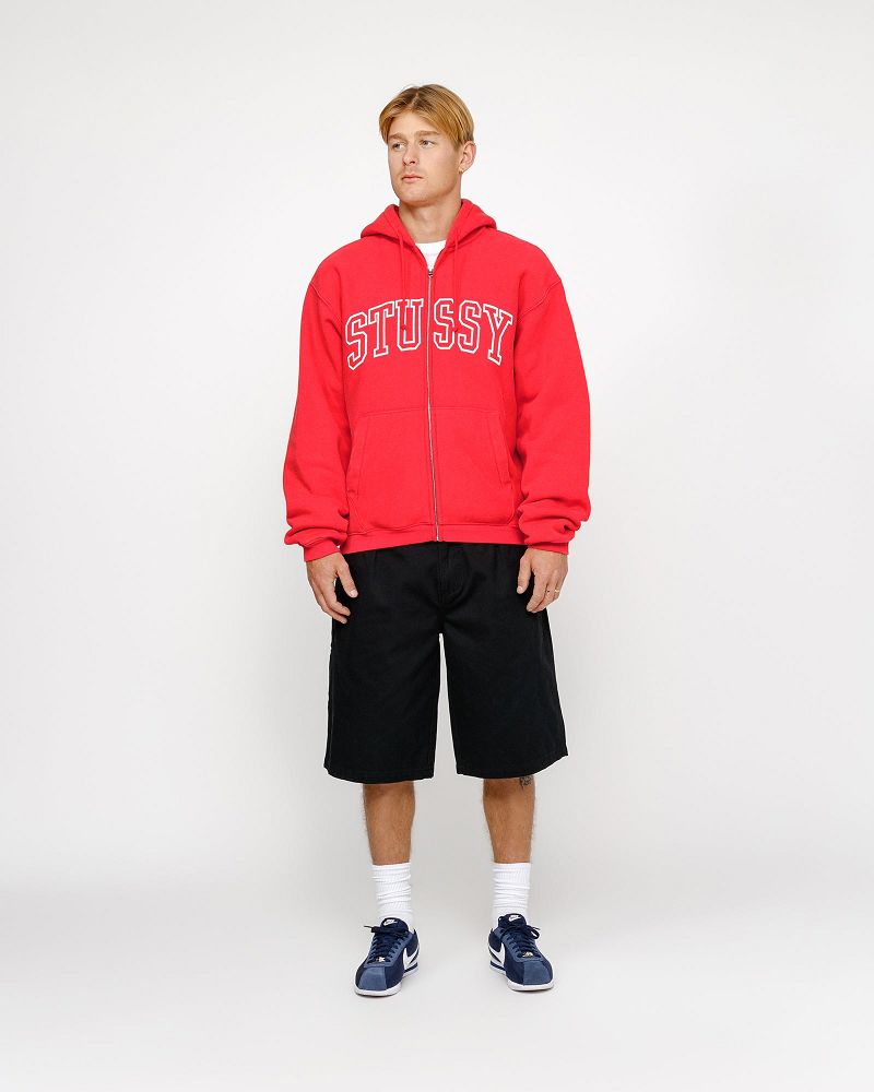 STUSSY OUTLINE ZIP HOODIE Rouge | STUSSY-56280