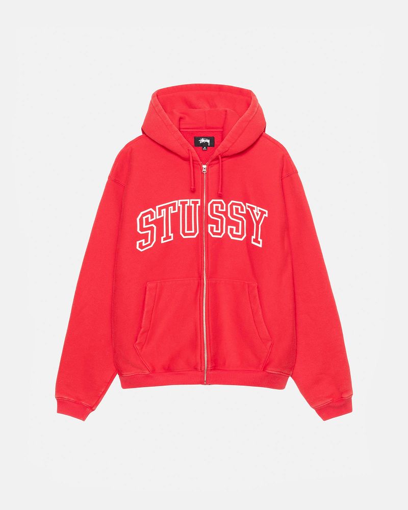 STUSSY OUTLINE ZIP HOODIE Rouge | STUSSY-56280
