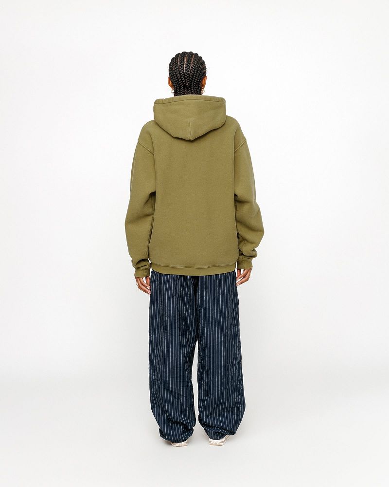 STUSSY OUTLINE ZIP HOODIE Vert Olive | STUSSY-56279